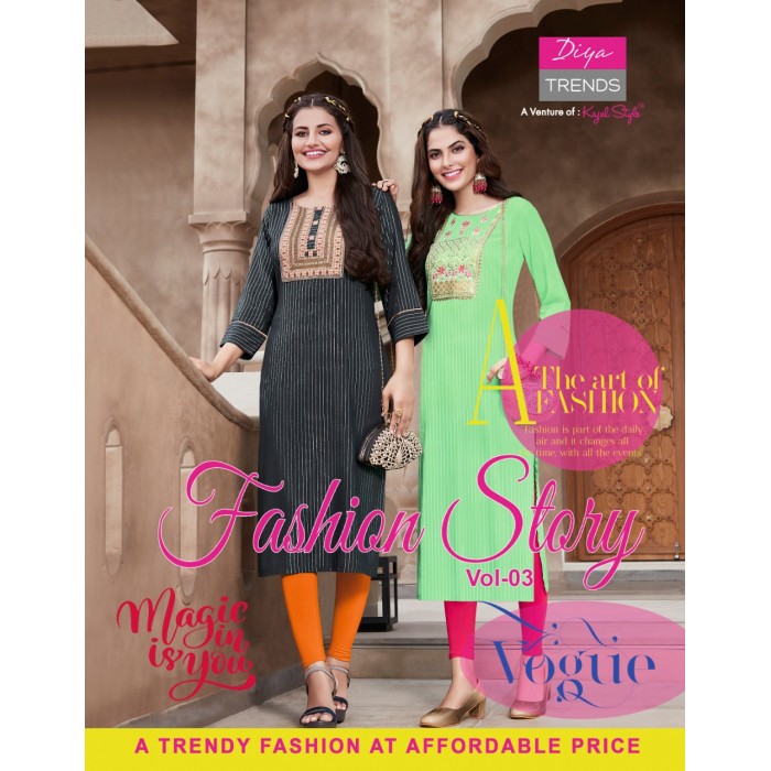 Diya Fashion Story Vol 3 Fancy Rayon Kurtis